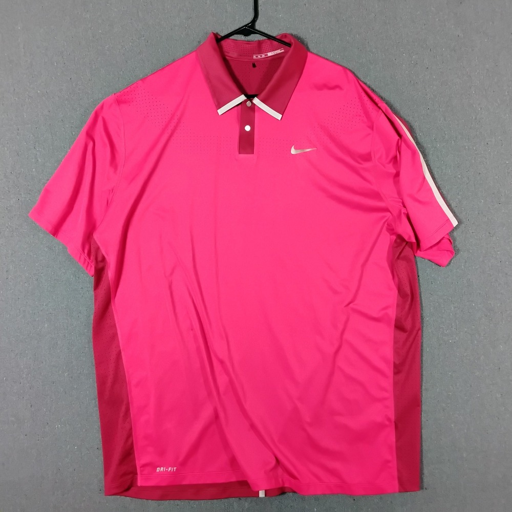 Nike Tiger Woods Collection Golf Polo Shirt Mens XXL RED Dri-Fit adv Performance - Picture 2 of 10